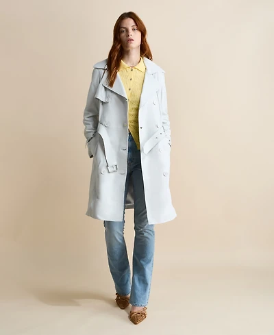 Furniq Uk Women's Leather Trench Coat, Created for Macy's