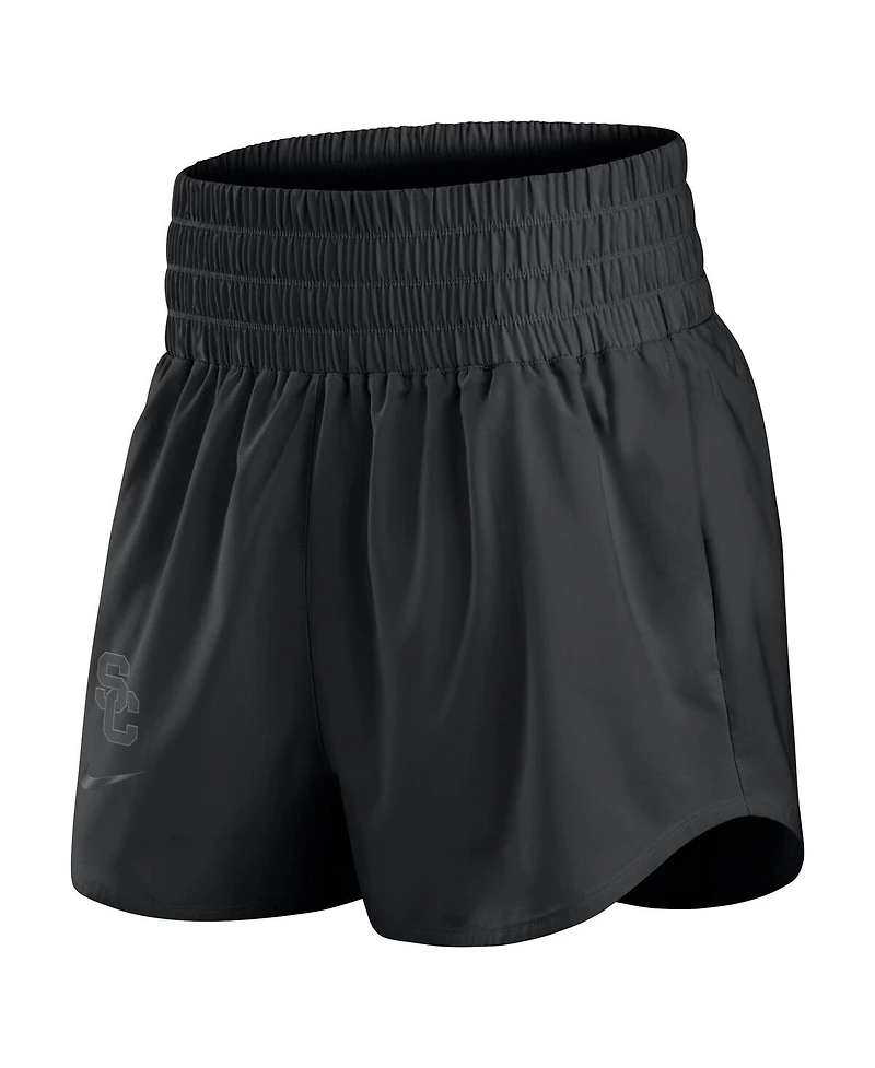 Nike Women's Black Usc Trojans Performance One High-Rise Shorts