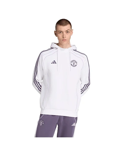 Adidas Men's White Manchester United Urban Purist Raglan Pullover Hoodie