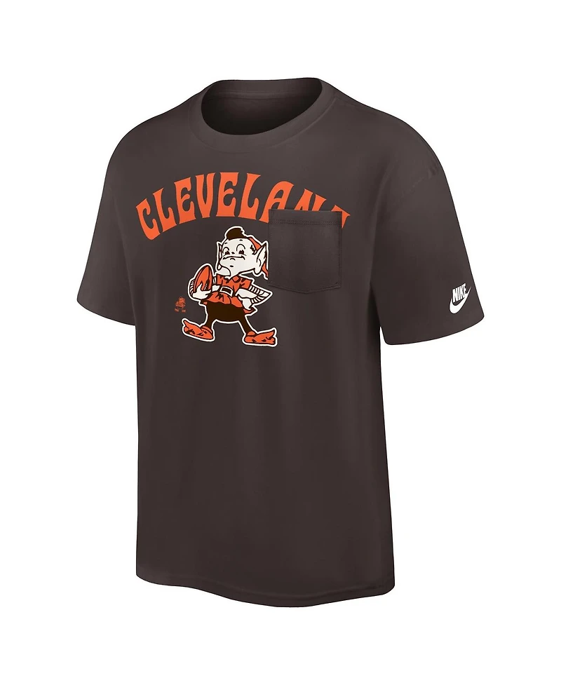 Nike Men's Brown Cleveland Browns Rewind Heavy Max90 Pocket T-Shirt