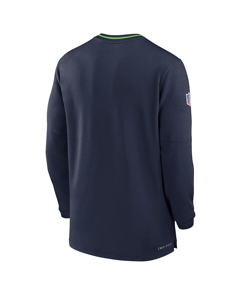 Nike Men's College Navy Seattle Seahawks Coach Half-Zip Sweatshirt