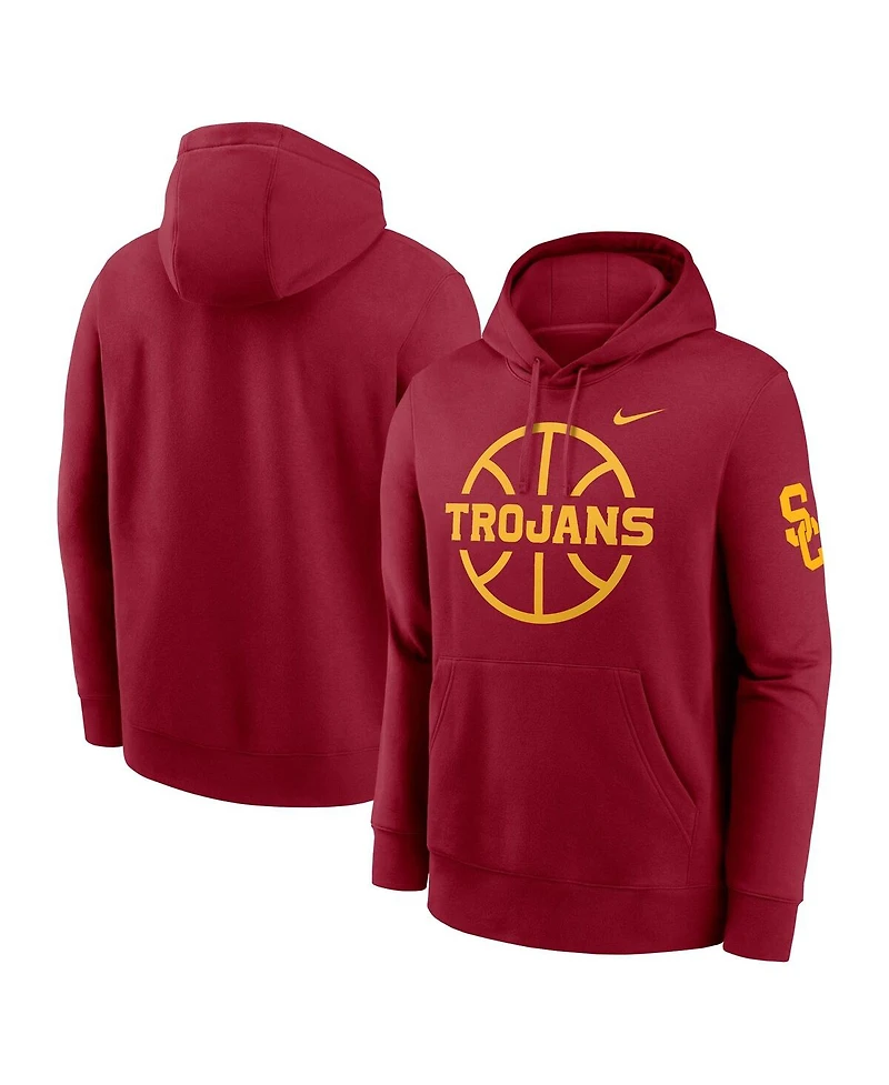 Nike Men's Cardinal Usc Trojans Basketball Icon Club Fleece Pullover Hoodie