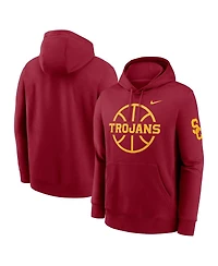 Nike Men's Cardinal Usc Trojans Basketball Icon Club Fleece Pullover Hoodie