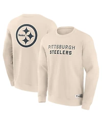 Fanatics Men's Cream Pittsburgh Steelers Elements Future Ground Lettering Pullover Sweatshirt