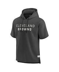 Fanatics Men's Charcoal Cleveland Browns Elements Future Ground Lettering Short Sleeve Pullover Hoodie