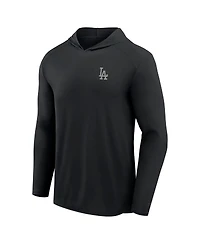 Fanatics Men's Black Los Angeles Dodgers Front Office Power Mono Long Sleeve Hoodie T-Shirt