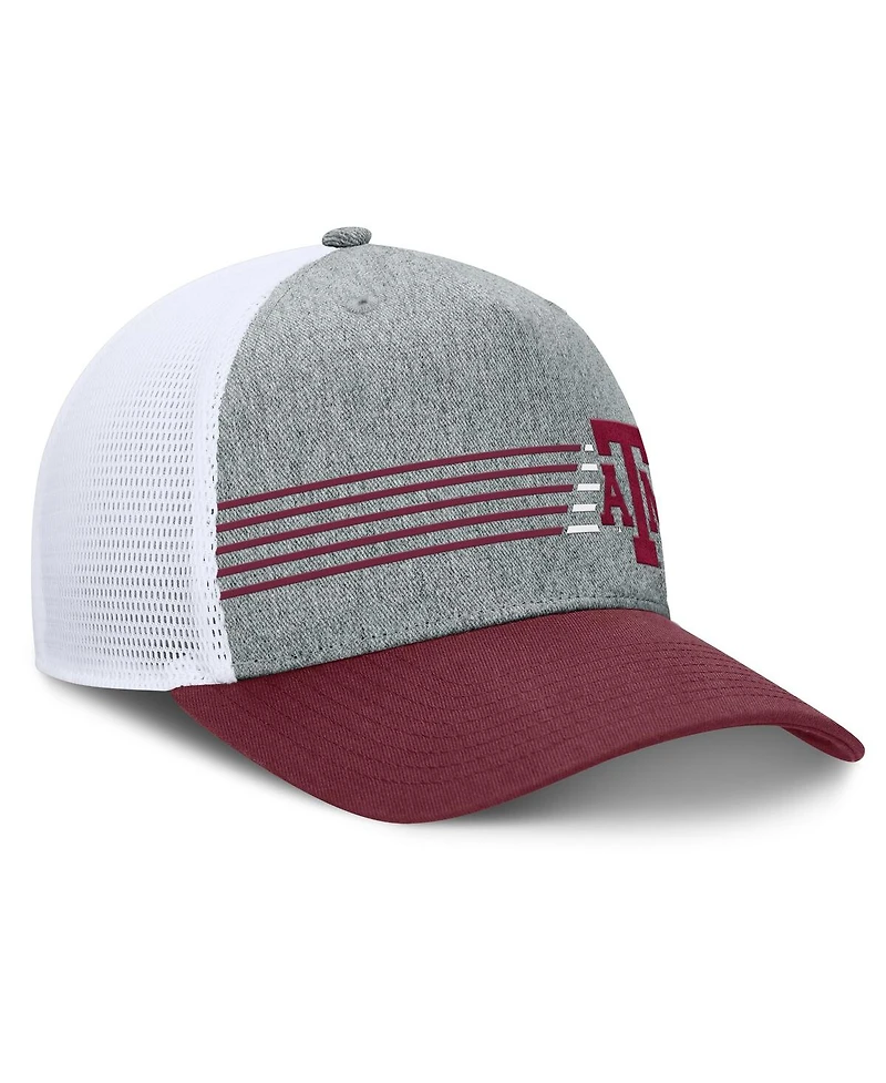 Fanatics Men's Heather Gray/Maroon Texas A&M Aggies Profile Trucker Adjustable Hat