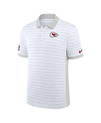 Nike Men's White Kansas City Chiefs Sideline Victory Stripe Performance Polo Shirt