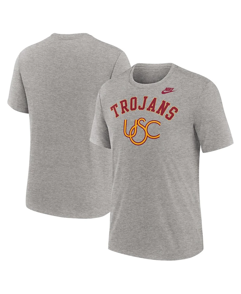Nike Men's Heather Gray Usc Trojans Legacy Arch Tri-Blend T-Shirt
