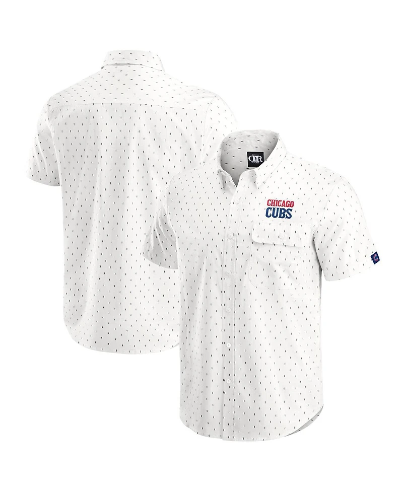 Darius Rucker Collection by Fanatics Men's Cream Chicago Cubs Printed Button-Down Shirt