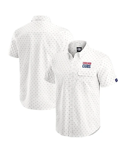 Darius Rucker Collection by Fanatics Men's Cream Chicago Cubs Printed Button-Down Shirt