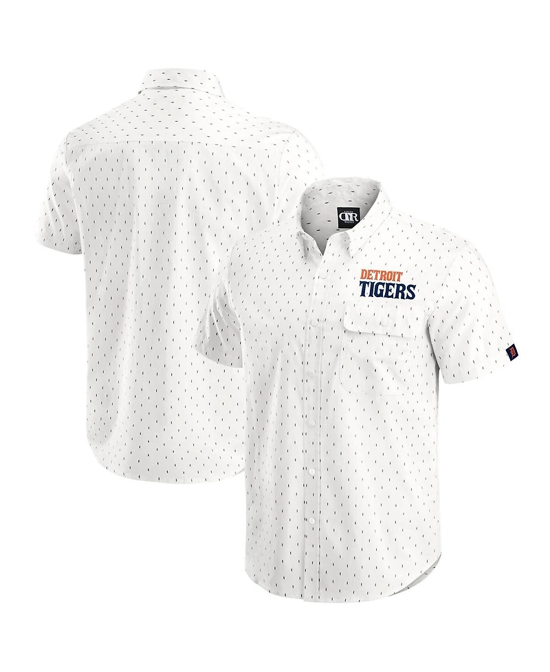 Darius Rucker Collection by Fanatics Men's Cream Detroit Tigers Printed Button-Down Shirt