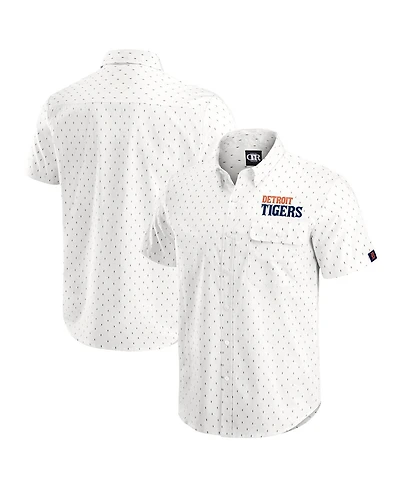 Darius Rucker Collection by Fanatics Men's Cream Detroit Tigers Printed Button-Down Shirt
