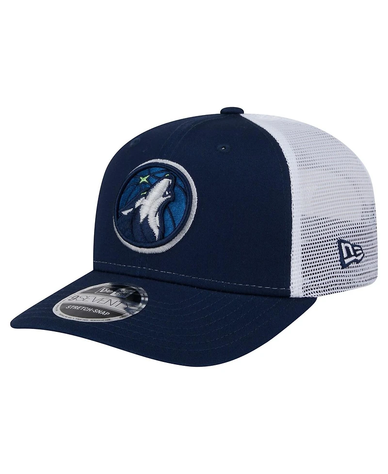 New Era Men's Navy/White Minnesota Timberwolves Trucker 9SEVENTY Stretch-Snap Hat