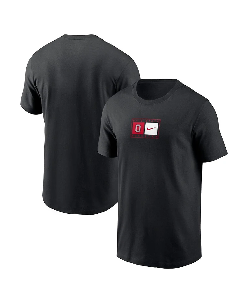 Nike Men's Black Ohio State Buckeyes Campus Logo Swoosh T-Shirt