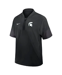 Nike Men's Black Michigan State Spartans 2025 Sideline Coaches Lightweight Short Sleeve Jacket