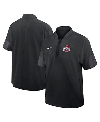 Nike Men's Black Ohio State Buckeyes 2025 Sideline Coaches Lightweight Short Sleeve Jacket