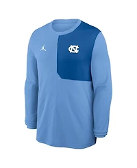 Jordan Men's Carolina Blue North Tar Heels 2025 Sideline Coach Uv Performance Long Sleeve T-Shirt