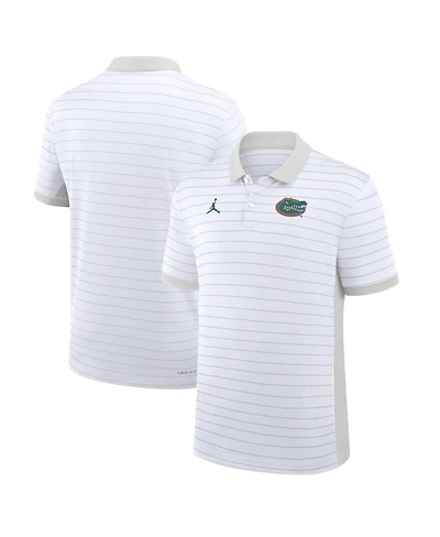 Jordan Men's White Florida Gators 2025 Early Season Coaches Sideline Victory Stripe Performance Polo Shirt