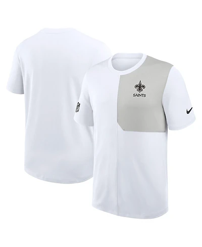 Nike Men's White New Orleans Saints Sideline Uv Performance Coach T-Shirt