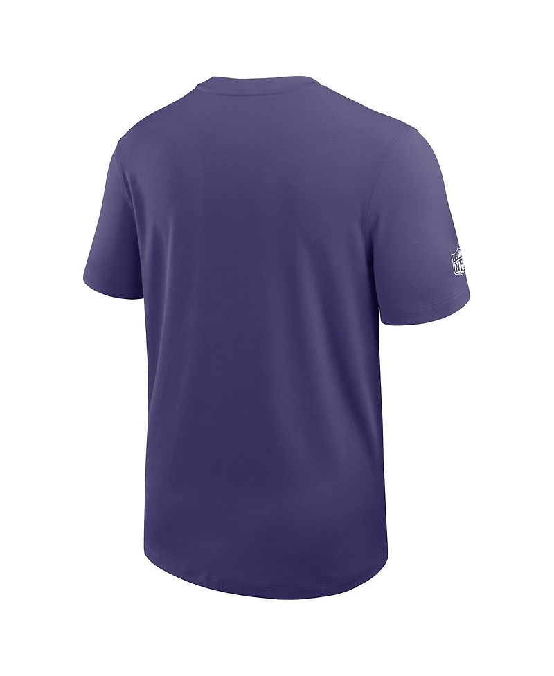 Nike Men's Purple Baltimore Ravens Sideline Uv Performance Coach T-Shirt