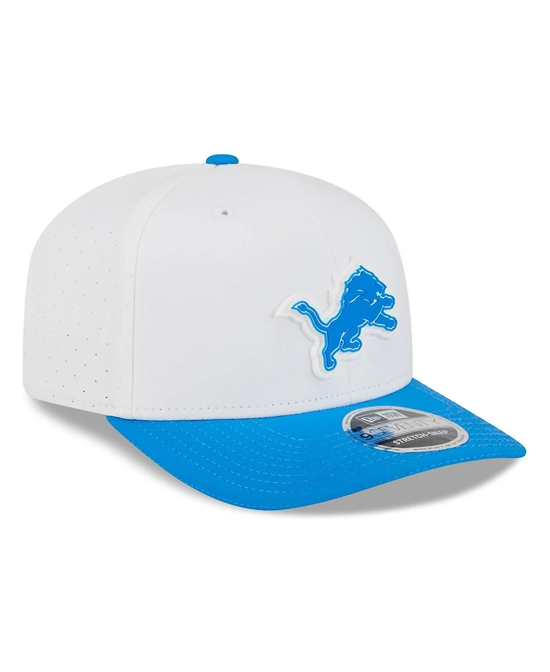 New Era Men's White/Blue Detroit Lions 2025 Nfl Training Camp 9SEVENTY Adjustable Hat