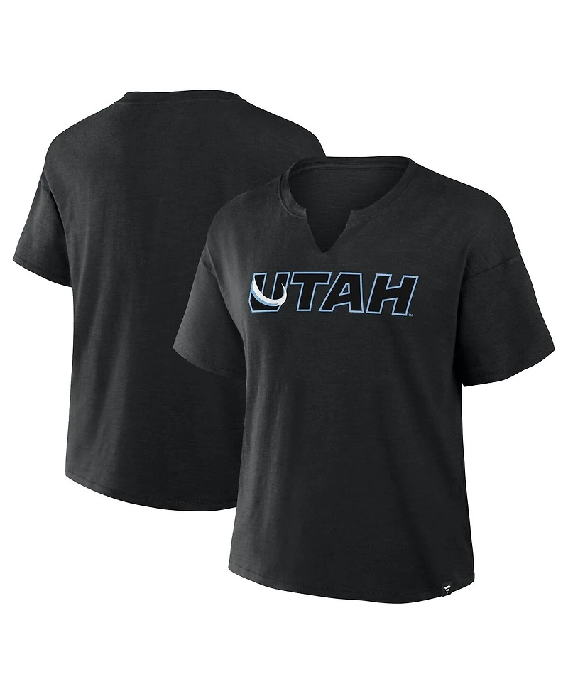 Fanatics Women's Black Utah Mammoth Combo Stadium Slub Boxy T-Shirt