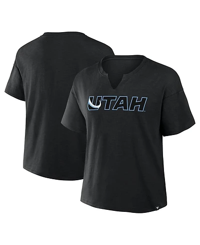 Fanatics Women's Black Utah Mammoth Combo Stadium Slub Boxy T-Shirt