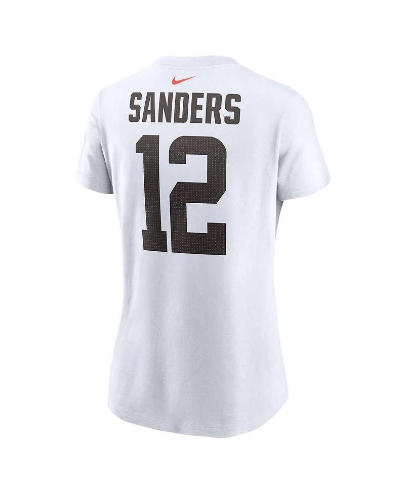 Nike Women's Shedeur Sanders White Cleveland Browns 2025 Nfl Draft Name Number T-Shirt