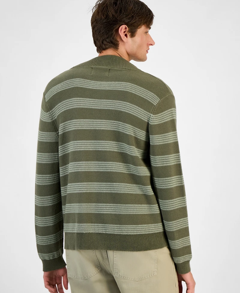 Sun + Stone Men's Striped Shawl-Collar Sweater, Macy's Exclusive