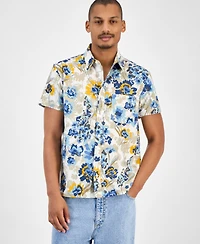 Sun + Stone Men's Floral-Print Short-Sleeve Shirt, Macy's Exclusive