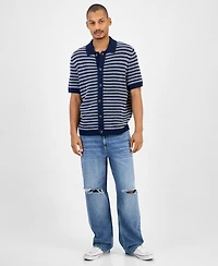 Sun + Stone Men's Striped Short-Sleeve Cardigan, Macy's Exclusive