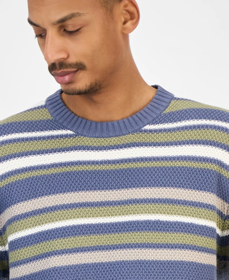 Sun + Stone Men's Striped Crewneck Sweater, Macy's Exclusive