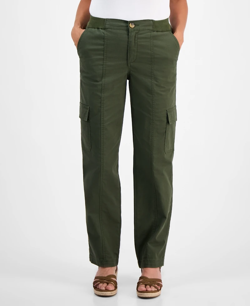 Style & Co Petite Knit-Waist Cargo-Pocket Utility Pants, Macy's Exclusive