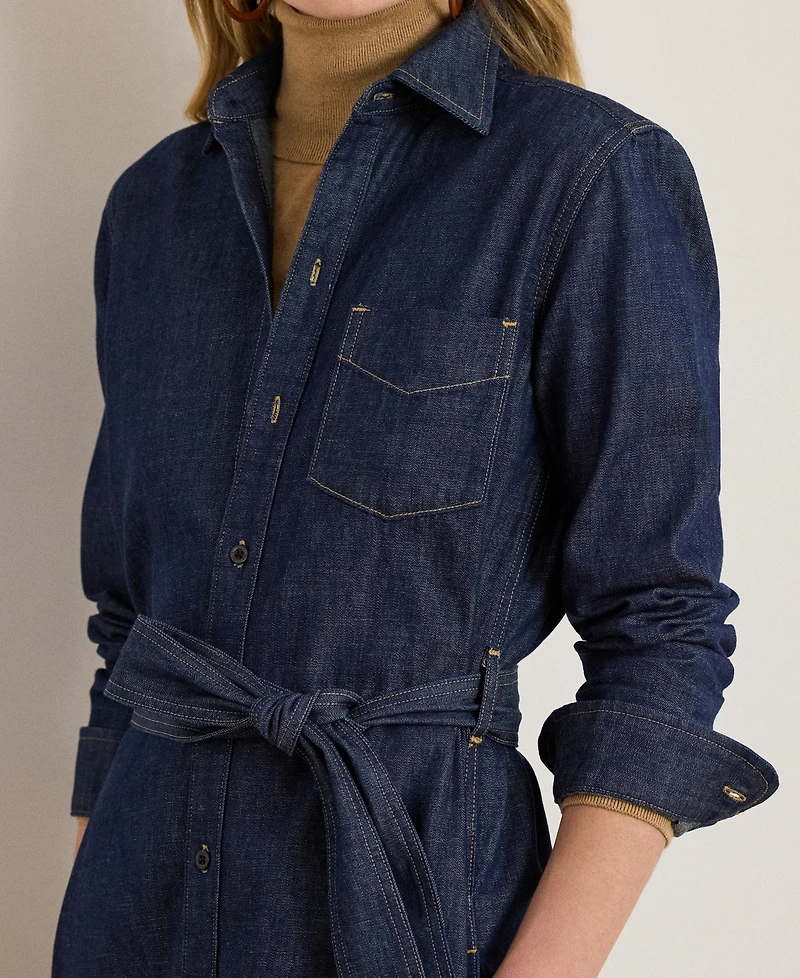 Lauren Ralph Women's Belted Denim Shirtdress