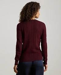 Lauren Ralph Women's Long Sleeves Pointelle-Knit Sweater