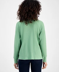 Style & Co Petite Waffle-Knit Half-Zip Sweatshirt, Macy's Exclusive