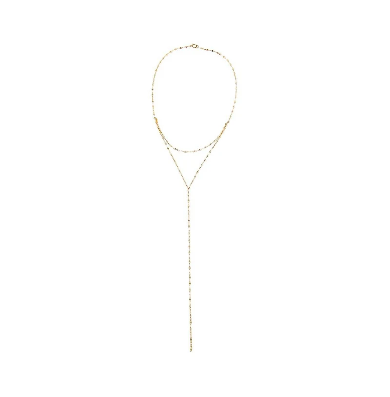 By Adina Eden 2 In 1 Mariner Chain Lariat Necklace 14K