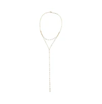 By Adina Eden 2 In 1 Mariner Chain Lariat Necklace 14K