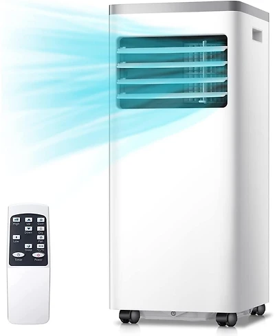 Zafro 8,000 Btu Portable Ac for Rooms up to 350 Sq.ft – Quiet, Remote Control, Digital Display, Easy Install Window Kit, Ideal for Home & Offic