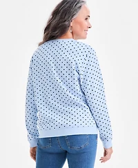 Style & Co Women's Printed Crewneck Sweatshirt, Macy's Exclusive