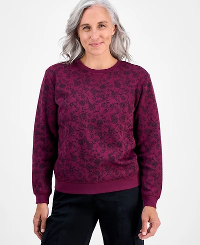 Style & Co Petite Floral-Print Crewneck Sweatshirt, Macy's Exclusive