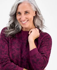Style & Co Petite Floral-Print Crewneck Sweatshirt, Macy's Exclusive