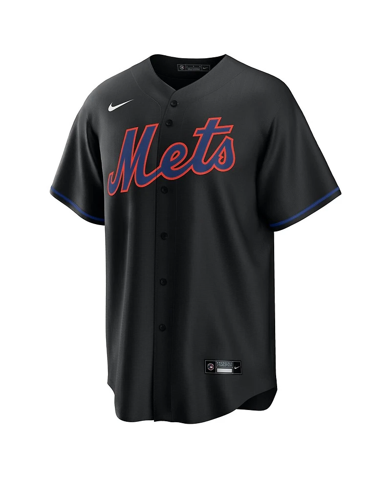 Nike Men's Francisco Alvarez Black New York Mets Alternate Replica Jersey