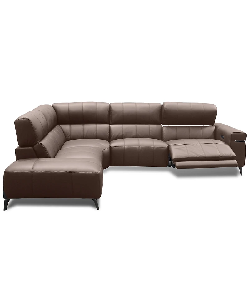 Wyndill 2-Pc. Leather Sectional with 1 Power Recliner, Exclusively at Macy's
