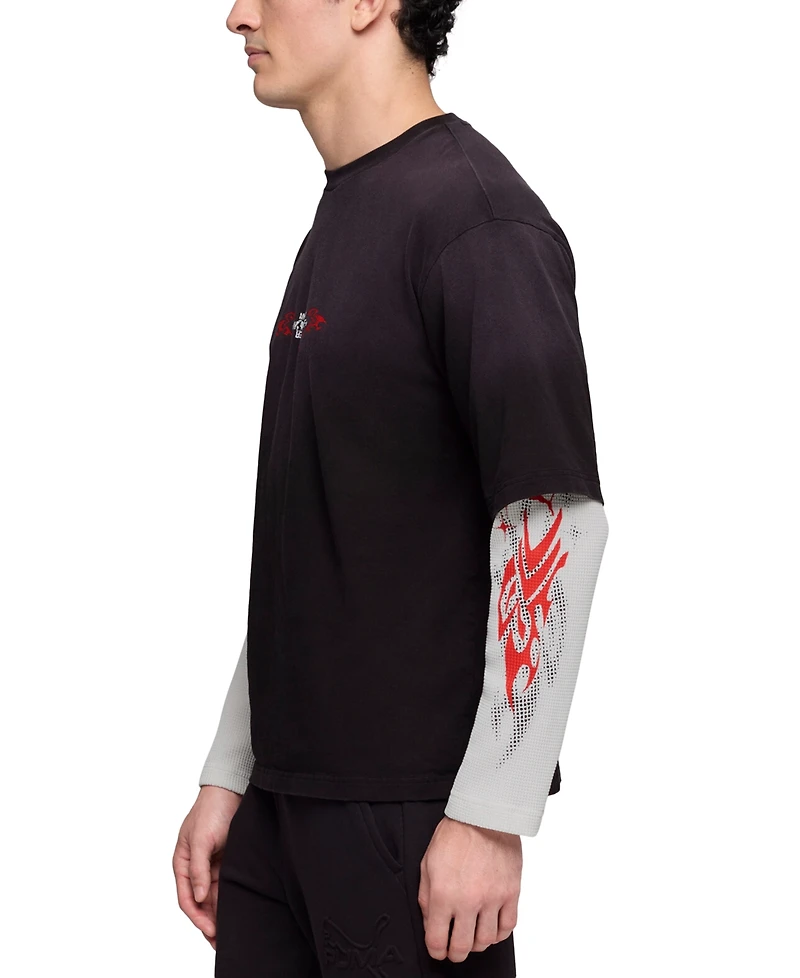 Puma Men's 2-in-1 Waffle Long-Sleeve T-Shirt