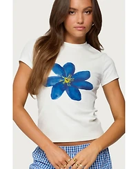 Edikted Women's Marelle Flower Graphic T Shirt