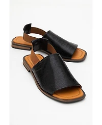 Fuela Leather Elastic Flat Sandals (Women)