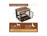 Industrial Dog Kennel with Flip-up Top 3 Lockable Doors and Removable Tray