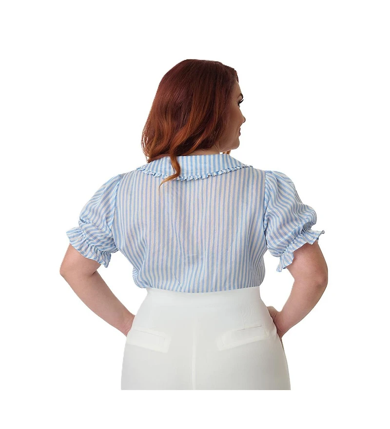 Smak Parlour Plus 1960s Puff Sleeve Blouse